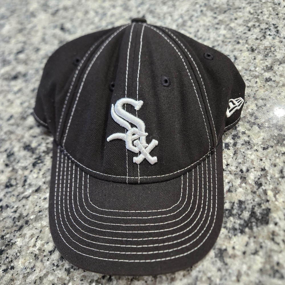 New Era Chicago White Sox Hat Youth OSFM Black Excellent Snapback 9FORTY Cap
